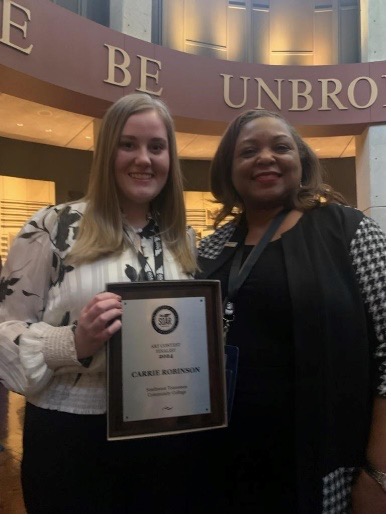 Southwest student Carrie Robinson pictured with Dr. Hall. 